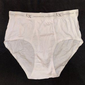 1 pair "Underwear Exchange" Brand Combed White Cotton Briefs/Tighty Whities - XL